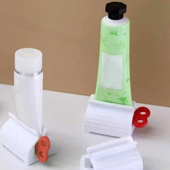 ROLLING TUBE TOOTHPASTE SQUEEZER DISPENSER HOLDER STAND IN RED - Picture 11 of 15